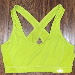 Alo Yoga Yellow Cross-Back Sports Bra